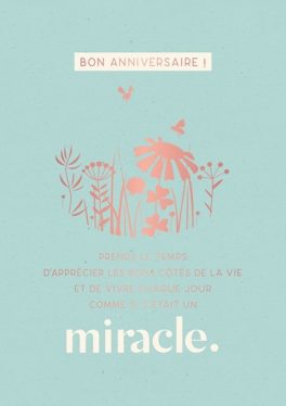 Carte Double Joyeux Anniversaire "Miracle"